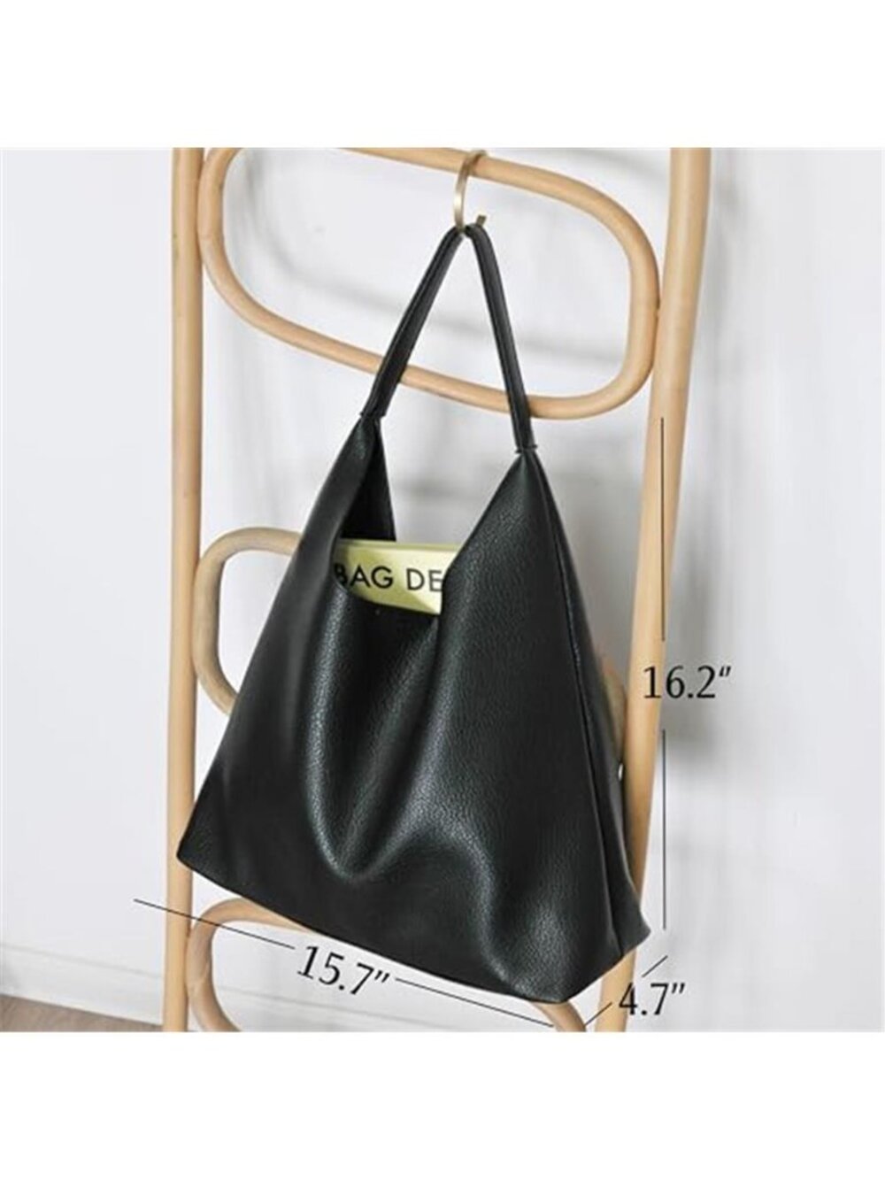 Hobo Bag for Women Soft Vegan Leather Shoulder Tote Purse - Picture 5 of 7